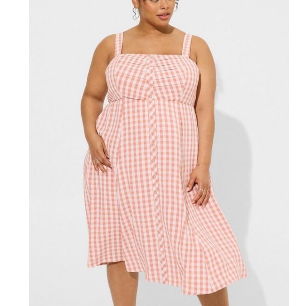 TORRID NWT Midi Seersucker Button Front Dress